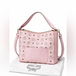 MCM Blush Pink Logo Shoulder Bag